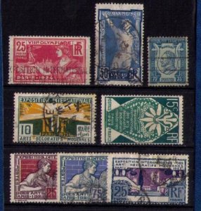 FRANCE 1924-1925 Used Sc 199-224 Not A Complete Set F-VF (Lot Of Eight):