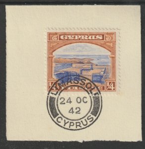 CYPRUS 1934 KG5 PICTORIAL  1/4pi on piece with MADAME JOSEPH  POSTMARK