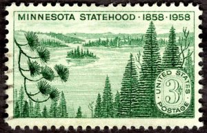 1952, US 3c, Centennial Minnesota Statehood, Used, Sc 1106