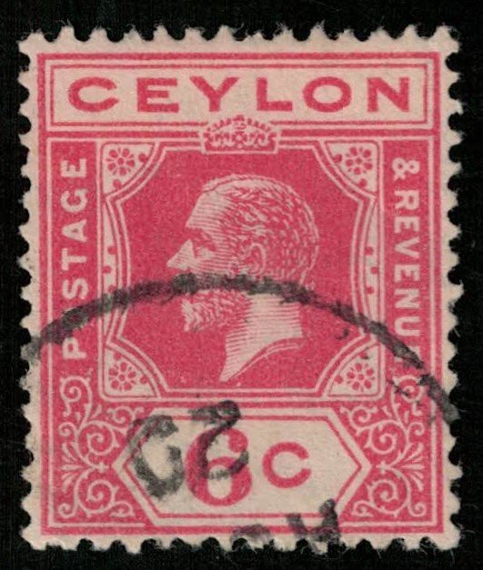 Ceylon, King George V, 6 cents, Watermark (2799-Т)
