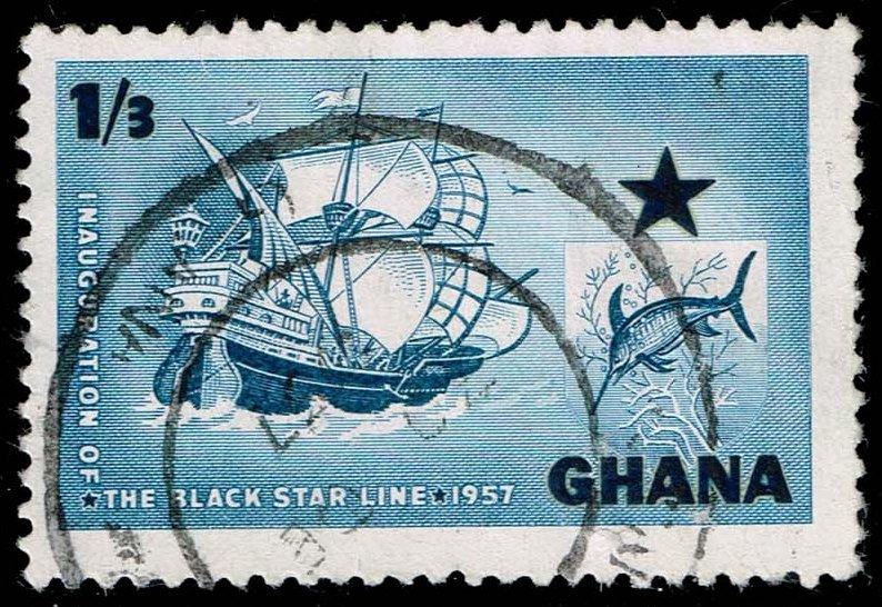Ghana #15 Black Star Line Inauguration; Used | Africa - Ghana, General  Issue Stamp