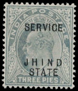 ca 1903 INDIA Stamp - King Edward VII, Overprint Jhind State Service 3P 1505 