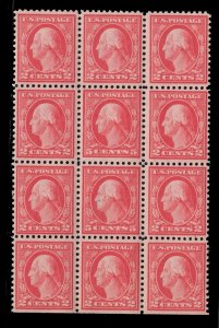 MOMEN: US STAMPS #505 DOUBLE ERROR BLOCK OF 12 MINT OG NH LOT #82295