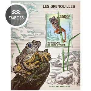 IVORY COAST - 2014 - Frogs - Perf Souv Sheet - Mint Never Hinged