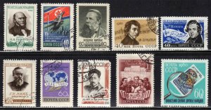 Russia, USSR - Group of 10 Different Singles of 1960 ~ Ucto, (#2325 Unused, HMR)