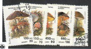 Malagasy Republic; Scott 1001D-1001H;  1990;  Precanceled; NH; Mushrooms
