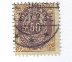 Denmark  SC#51 Used Fine SCV$20.00...A fascinating spot!