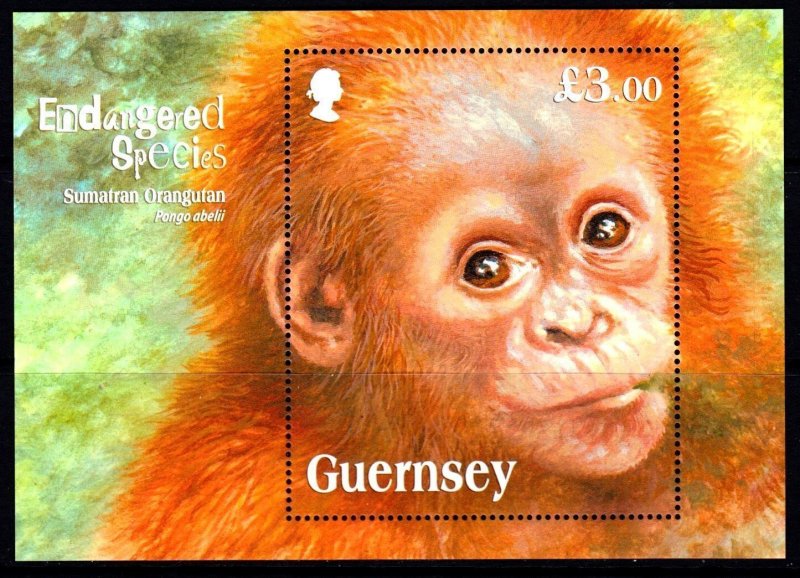 Guernsey MNH S/S 1246 Sumatran Orangutan 2014