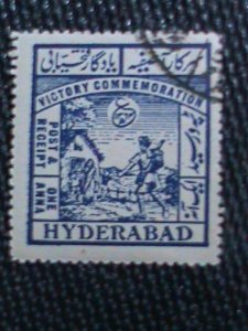 ​INDIA-HYDERABAD STATE-1946-SC#51- 76YEARS OLD-SOLDIERS COME HOME AFTER WW II