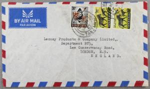 TANZANIA 1967 Cover to London England - Sc# 9 & 11 pair