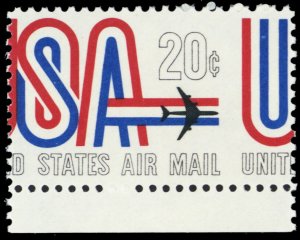 C75, Mint NH 20¢ Scarce Large Misperfed Error USA Airmail - Stuart Katz