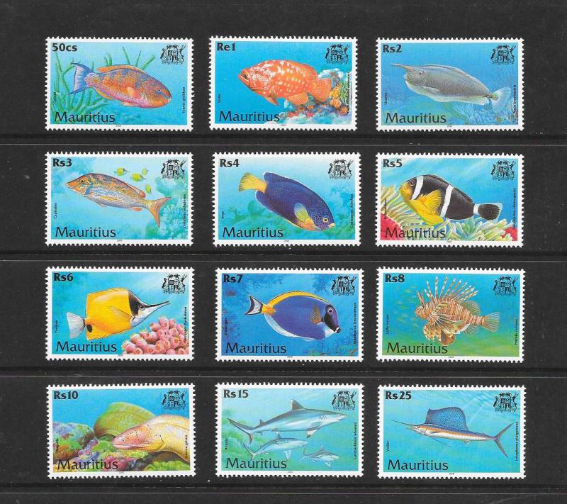 FISH - MAURITIUS #910-21  MNH