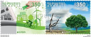 Armenia MNH** 2016 Mi 989-990 Sc 1082 Europa 2016. Think Green greener planet