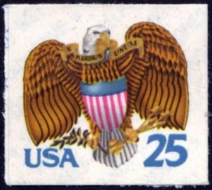 SC#2431 25¢ Eagle & Shield Booklet Single (1989) SA