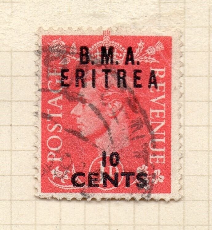 Eritrea 1948 GVI Issue Fine Used 10c. Surcharged BMA Optd NW-198904 