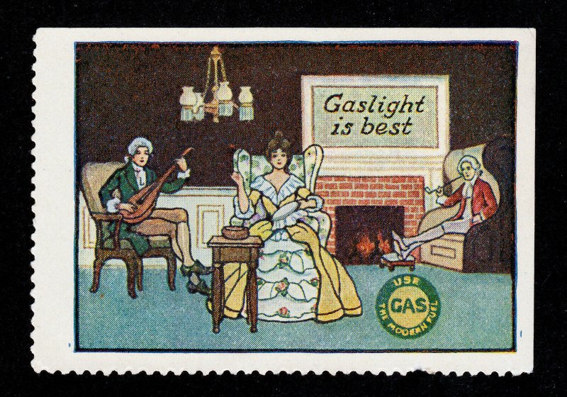 POSTER STAMP 'GASLIGHT IS BEST' MINT WITH GUM (PAPER ADHESION)