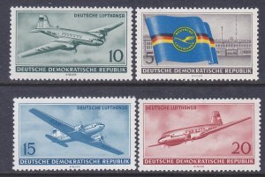 Germany DDR 280-83 MNH 1956 Lufthansa Passenger Service Full Set Very Fine