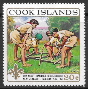 Cook Islands Scott 252 MNH 20c National Boy Scout Jamboree Issue of 1969