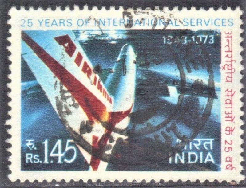 INDIA SCOTT# 582  AIR INDIA JET   USED 1973