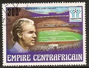 Central African Rep. 307 Used 300h World Cup Soccer CV $1.75
