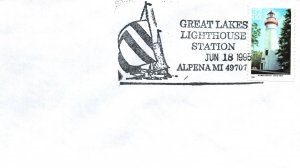 SPECIAL PICTORIAL POSTMARK CANCEL LIGHTHOUSE SERIES ALPENA MICHIGAN 1995