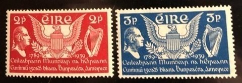 Ireland Scott# 103-104 VF NH/LH Unused set Cat $14.50