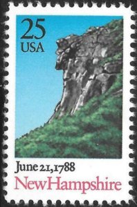 1987 New Hampshire Statehood Single 25c Postage Stamp, Sc# 2344, MNH, OG