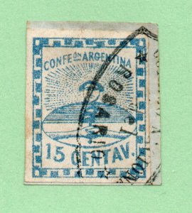 Argentina - Sc# 3 Used on piece     /      Lot 0823014