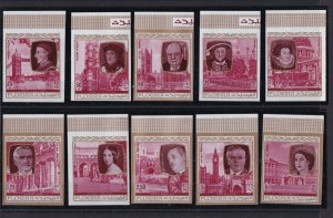 Fujeira 1970 - Personalities of British History - IMPERFORATE - MNH