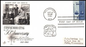 US 1186 Workman's comp Artcraft Label FDC