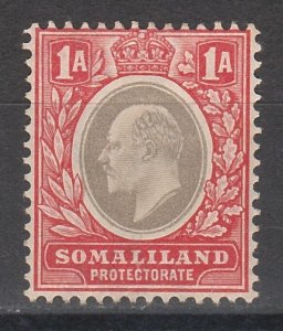 BRITISH SOMALILAND 1904 KEVII 1A WMK CROWN CA