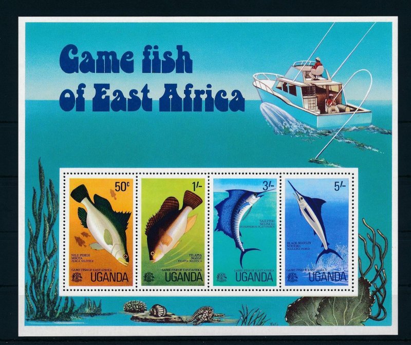 [26002] Uganda 1977 Marine life game fish of East Africa Souvenir Sheet MNH