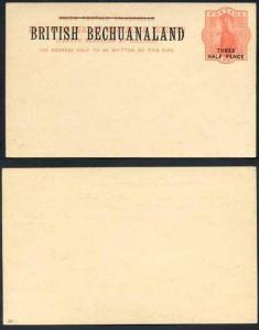 British Bechuanaland 1 1/2d O/P on QV 1d Red Foreign Postcard Mint