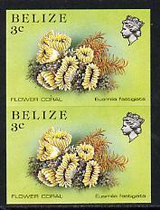 Belize 1984-88 Flower Coral 3c def in unmounted mint impe...