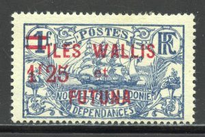 Wallis and Futuna Islands Scott 38 Unused HOG - 1927 Surcharged - SCV $1.00