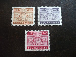 Stamps - San Marino - Scott# J66,J69,J75 - Used Part Set of 3 Stamps