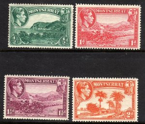 MONTSERRAT--1942-3- -SG 101a -104a -   perf 14   -      MM