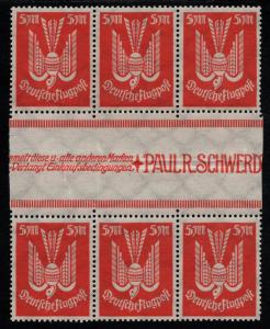 Germany Scott # C15, 3 gutter pairs, mint nh, se-tenant, Mi# 263ZS