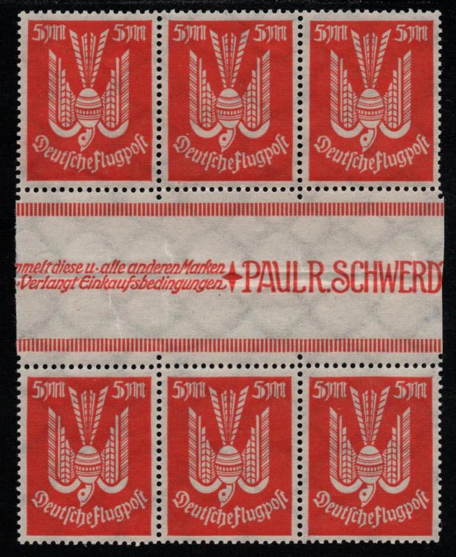 Germany Scott # C15, 3 gutter pairs, mint nh, se-tenant, Mi# 263ZS