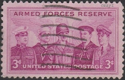 USA #1067 1955 3c Violet Armed Forces Reserve USED-VF-HM.