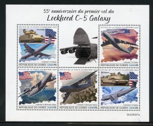 GUINEA 2023 55th ANNIVERSARY OF THE LOCKHEED C-5 GALAXY SHEET MINT NH