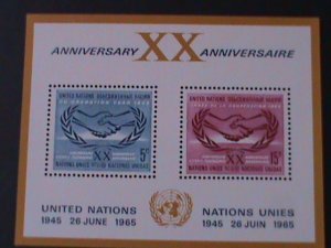 ​UNITED NATIONS-1965 SC#145-UNITED NATION 20TH ANNIV:OFFICE IN N.Y.-MNH S/S VF