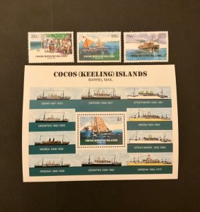 Stamps Cocos Islands Scott #111-114 never hinged