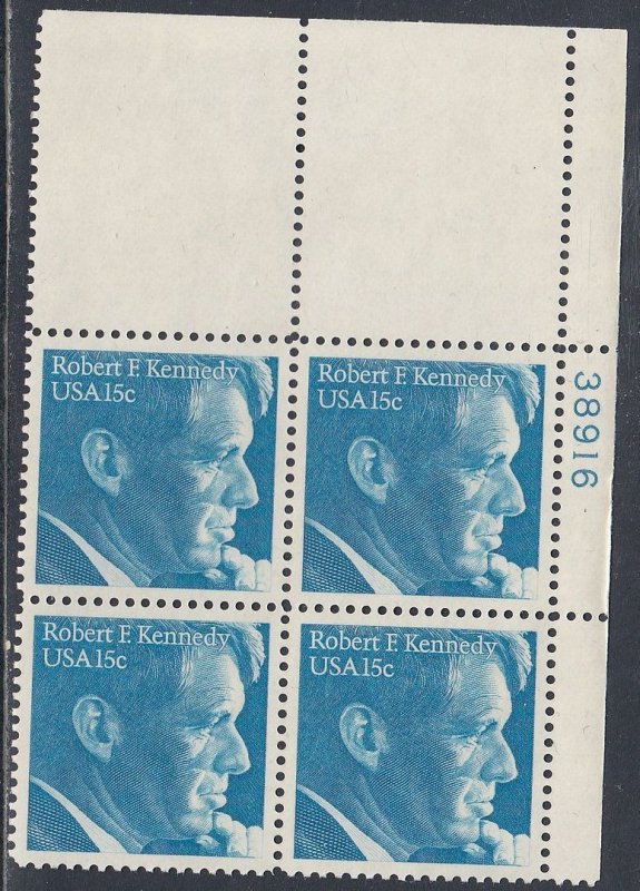 Scott 1770 MNH UR Pl Blk 38916 - Robert F. Kennedy