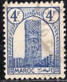 French Morocco 1943: Sc. # 191; Used Single Stamp
