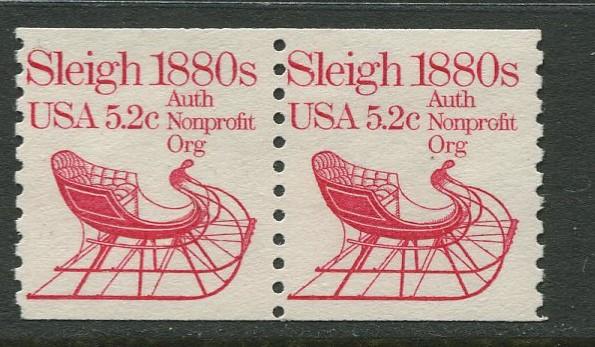 USA - Scott 1900- Transportation Issue -1981- MNG - Coil Pair 2 X 5.2c Stamp