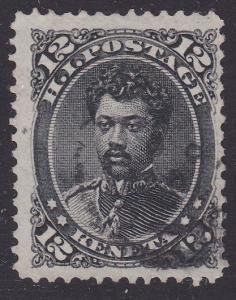 HAWAII 1875 12c black Sc36 sound used.......................................2185