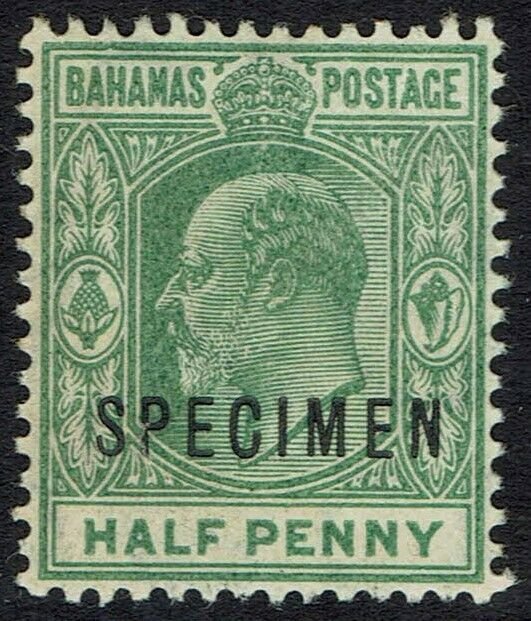 BAHAMAS 1906 KEVII SPECIMEN 1/2D MNH ** WMK MULTI CROWN CA 