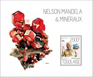 Togo - Nelson Mandela - Aquamarine Minerals - Stamp S/S - 20H-687