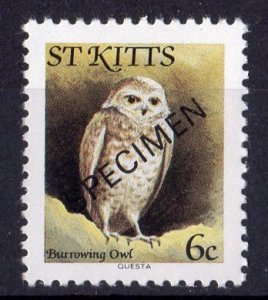 St.Kitts 1981 Sc#52 BURROWING OWL (1) overprinted SPECIMEN MNH